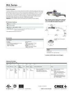 Cree Rul RUL Series Rural Utility Spec Sheet | Excel Automation